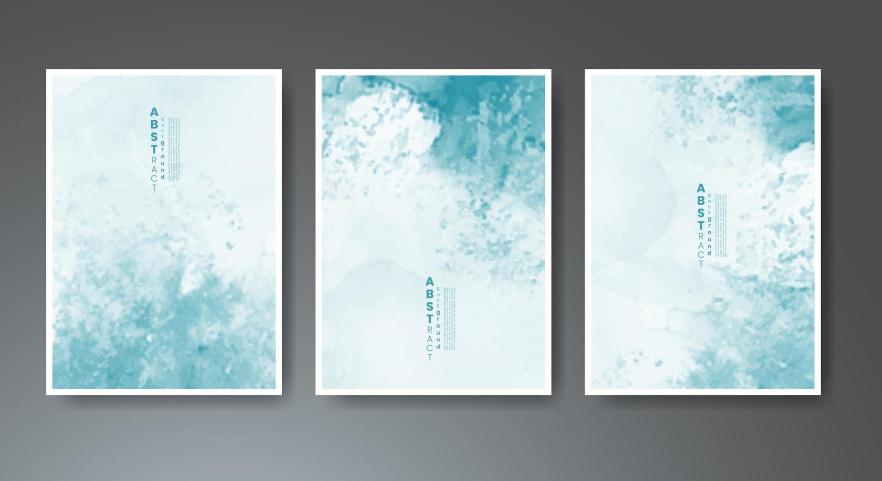 Set of creative hand painted abstract watercolor background. Design for your cover, date, postcard, banner, logo. vector