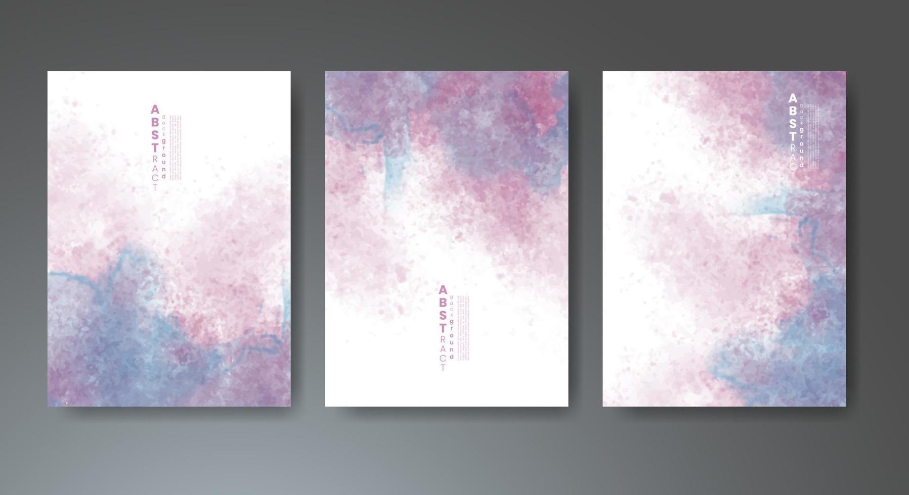 Set of creative hand painted abstract watercolor background. Design for your cover, date, postcard, banner, logo. vector