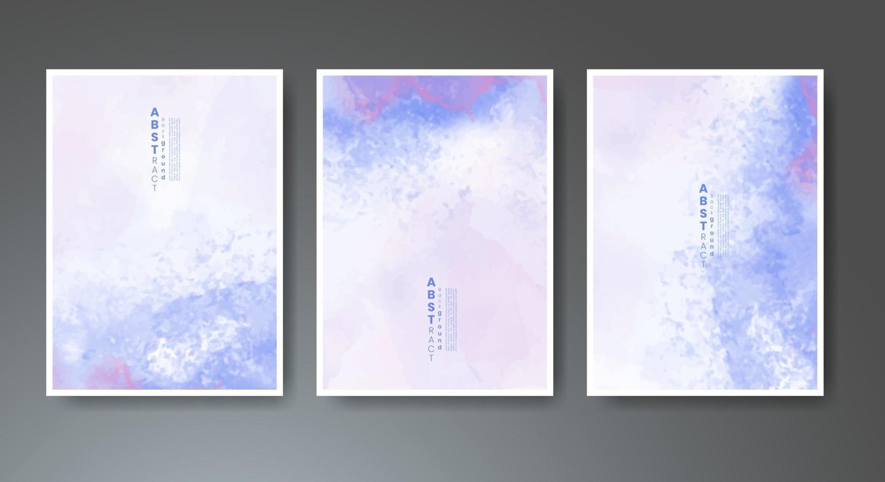 Set of creative hand painted abstract watercolor background. Design for your cover, date, postcard, banner, logo. vector