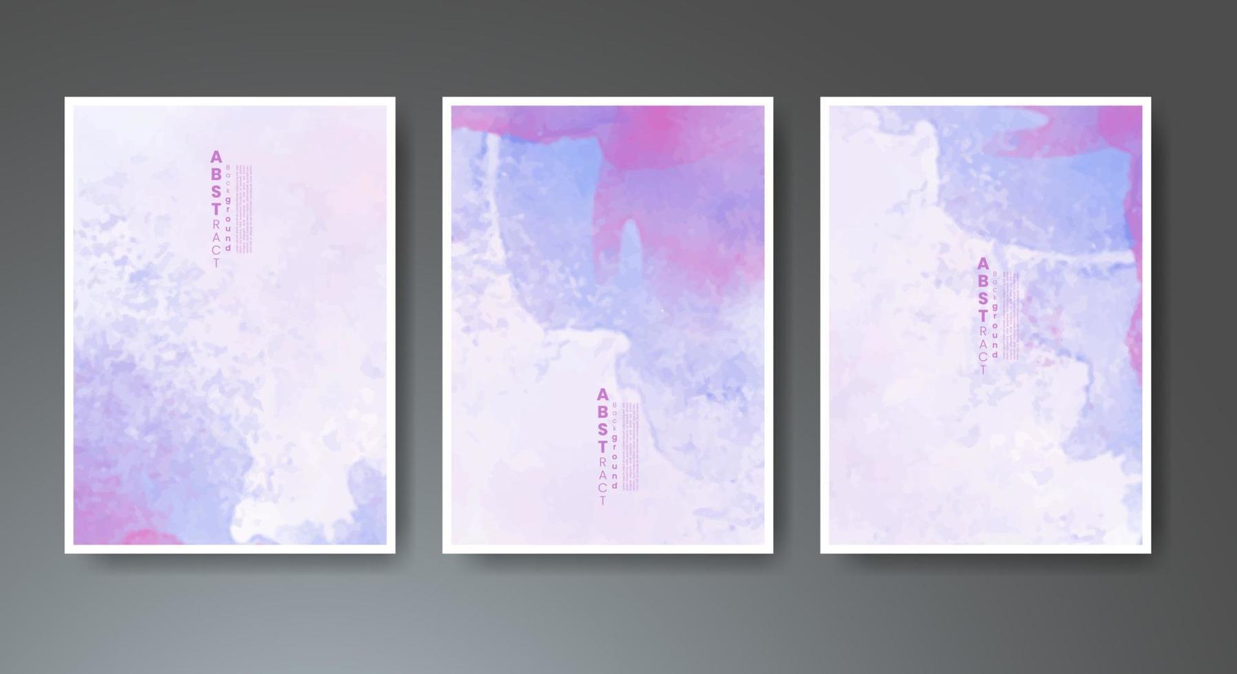Set of creative hand painted abstract watercolor background. Design for your cover, date, postcard, banner, logo. vector