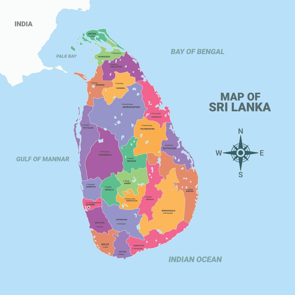 sri lanka mapa con país nombre detalles 23022031 Vector en Vecteezy