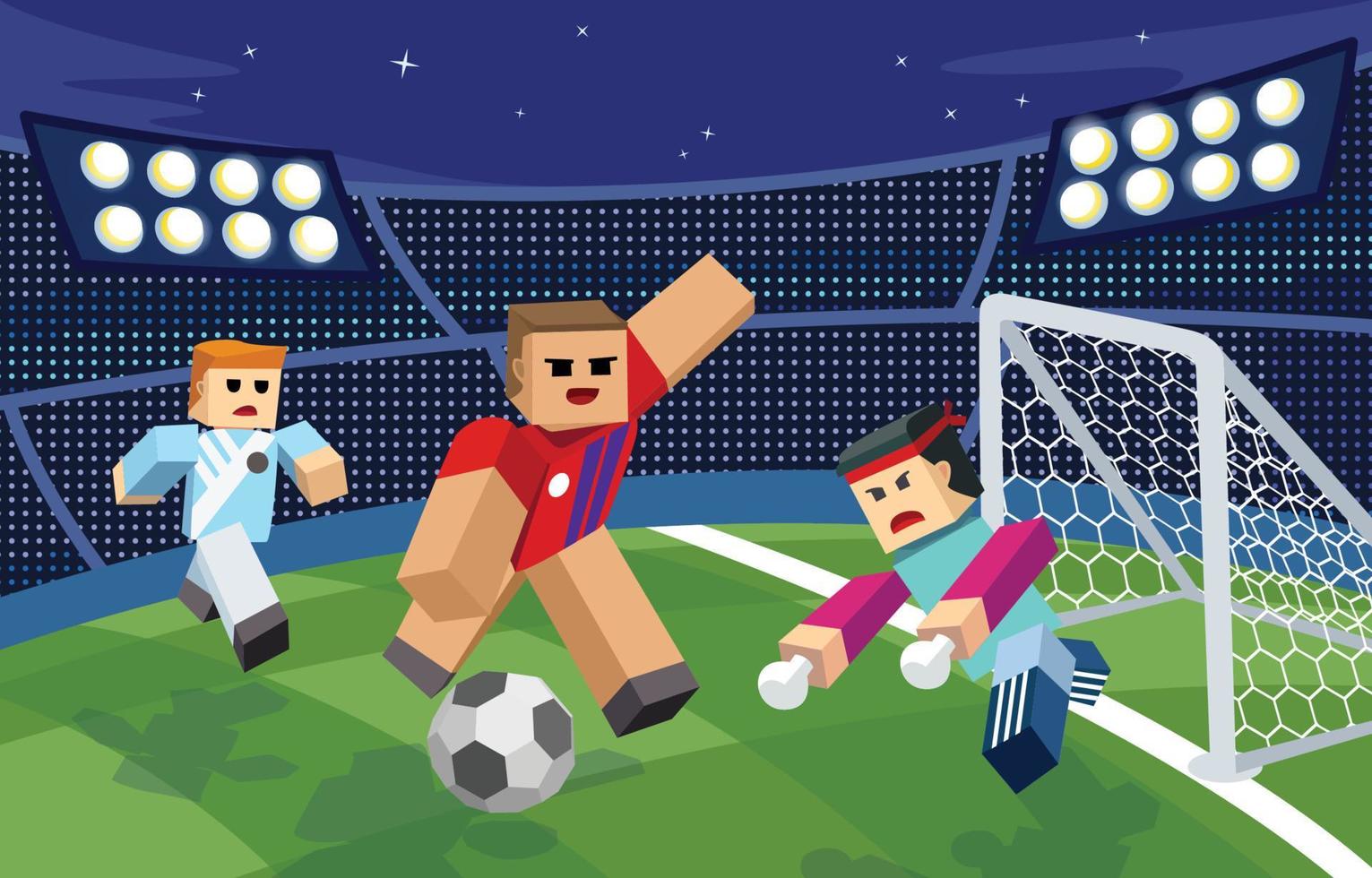 Funny Characters Playing Football vector