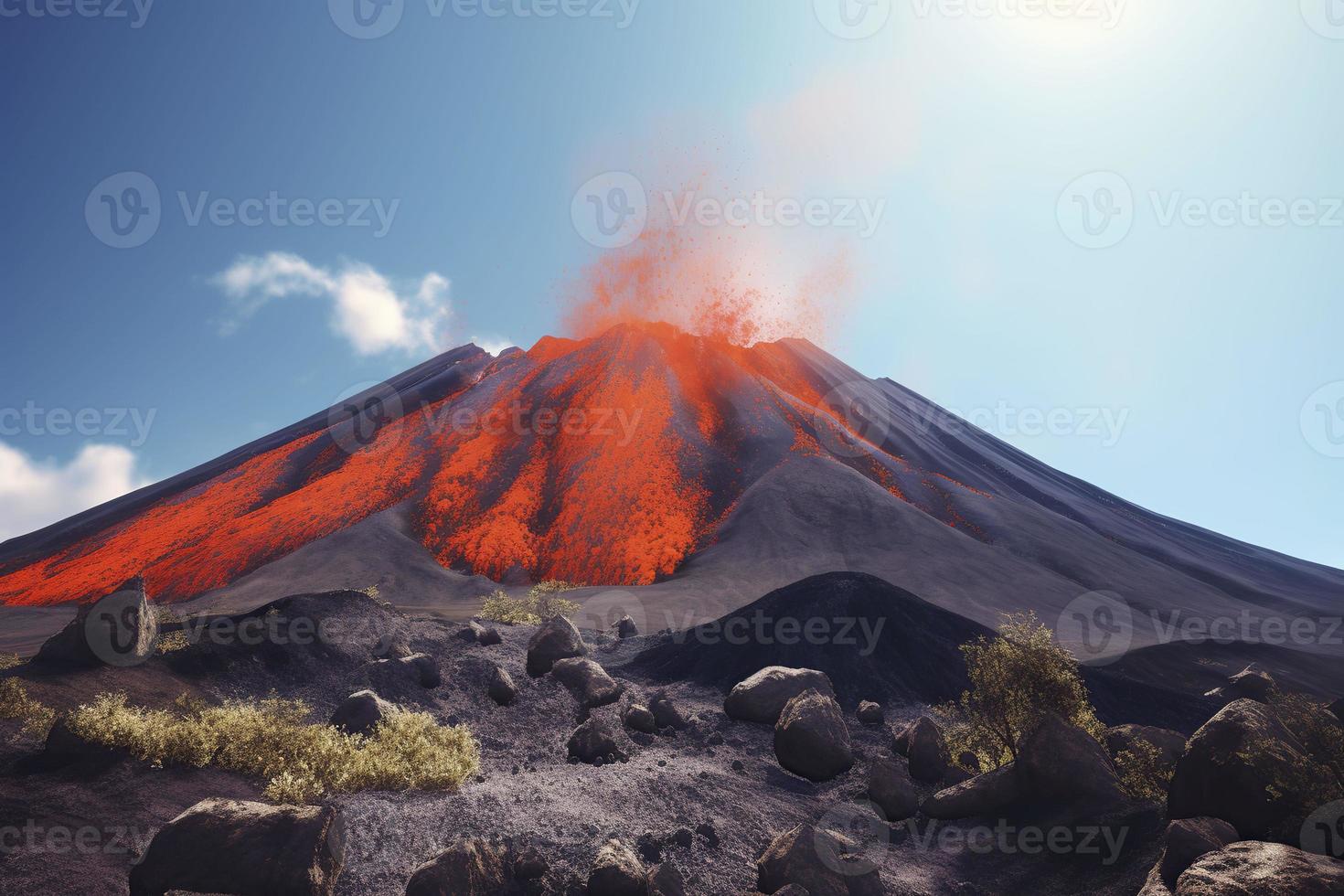 Volcano. Generative AI. photo