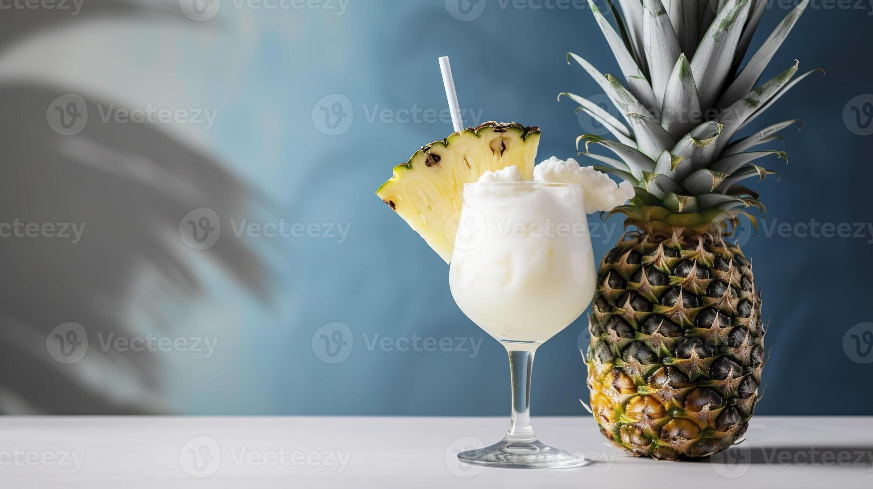 Banner with Pinacolada coctail. . photo