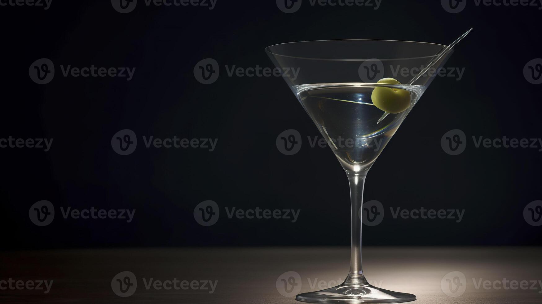 Martini on a black background. . photo