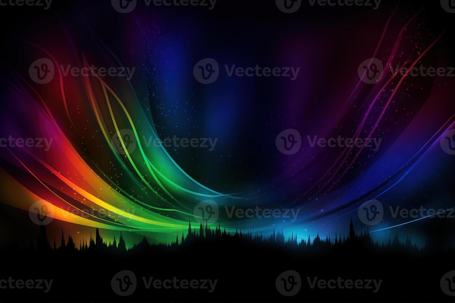 Colorful Aurora Abstract Background Illustration with photo