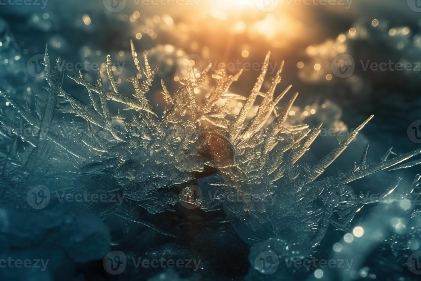 Frozen Nature Ice Detailed Texture Sun Light Background with photo