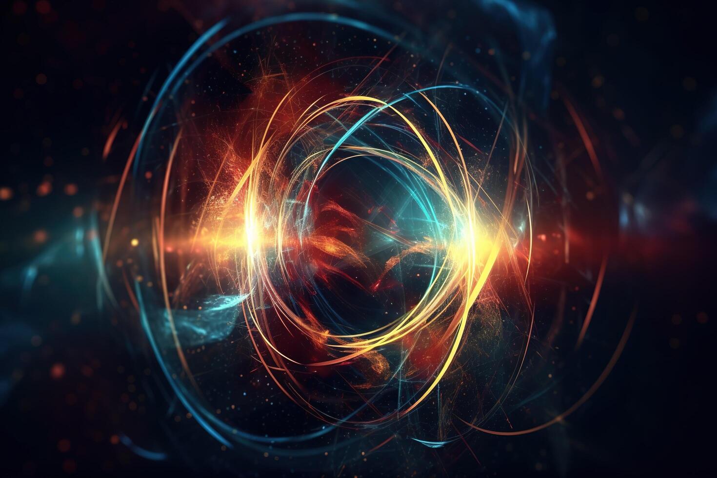 Quantum Realm Technology Abstract Background Illustration with photo