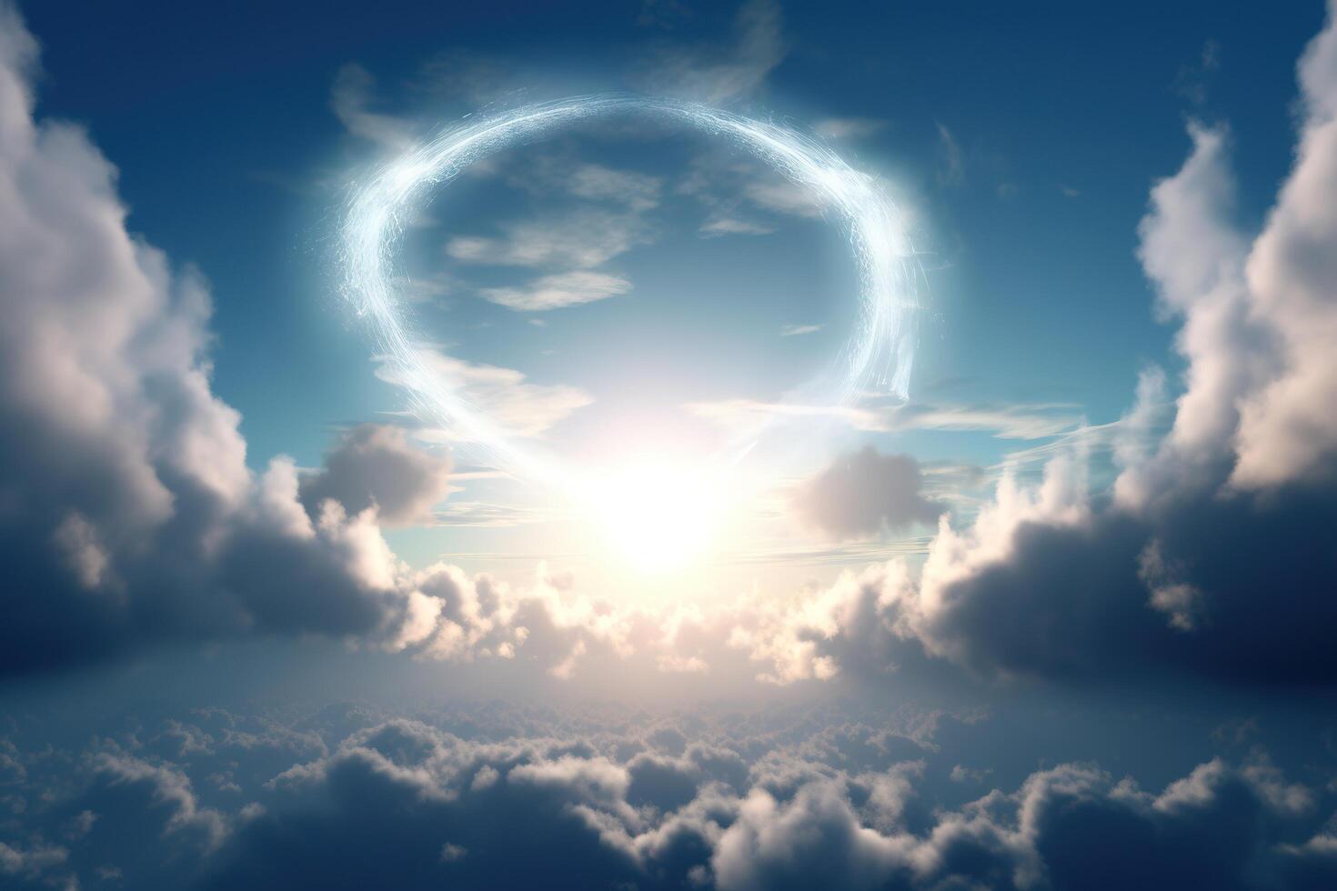 Heavenly Sky Cloud Illustration Background With 23022408 Stock Photo At Heavenly Sky Cloud Illustration Background With Generative Ai Free Photo