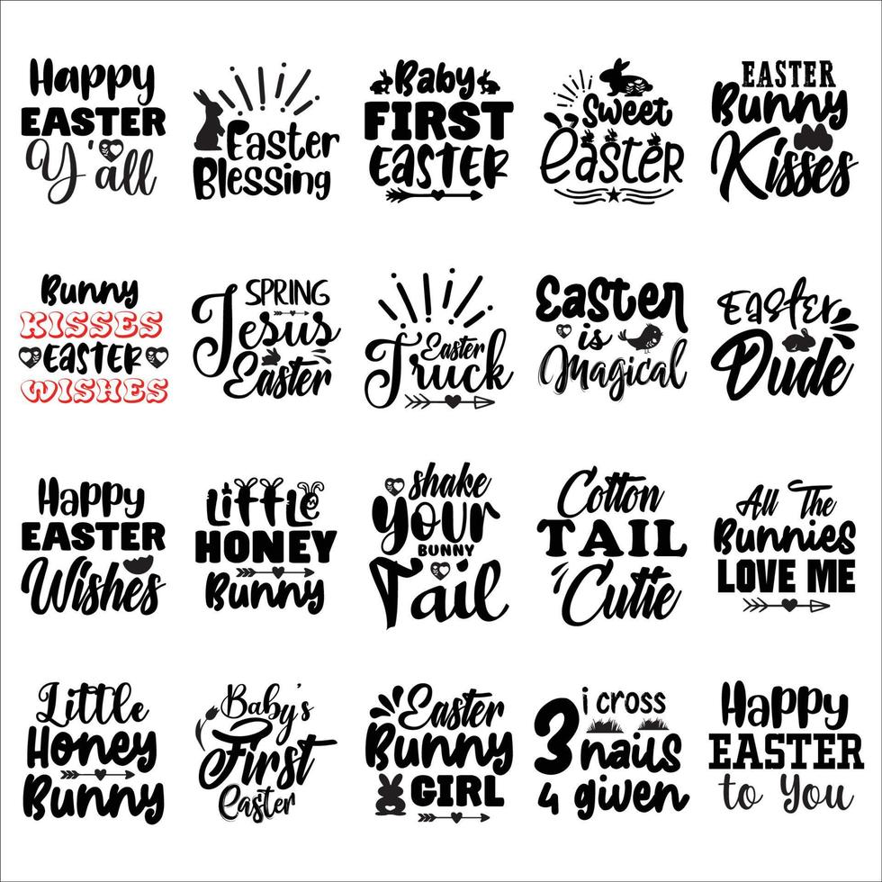 Easter quote typography design and bundle for t-shirt, cards, frame artwork, bags, mugs, stickers, tumblers, phone cases, print etc. vector