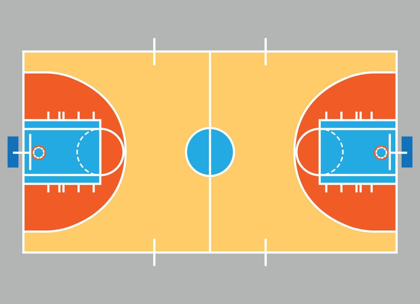 Basketball Field The Illustration vector