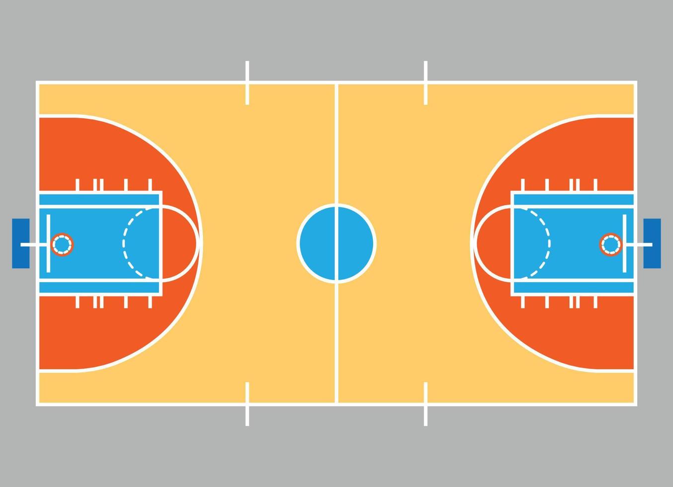 baloncesto campo el ilustración vector