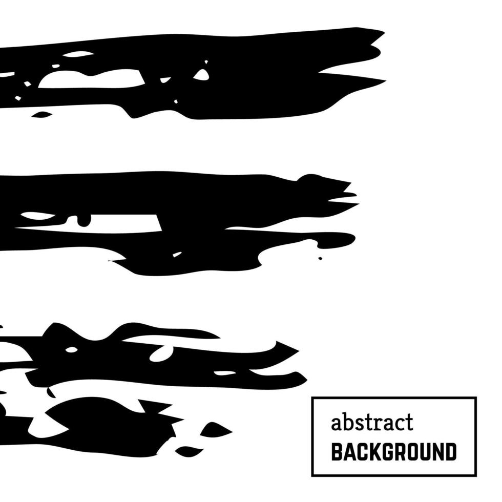 Hand drawn background with abstract brush strokes. Minimal black and white banner design. Vector illustration