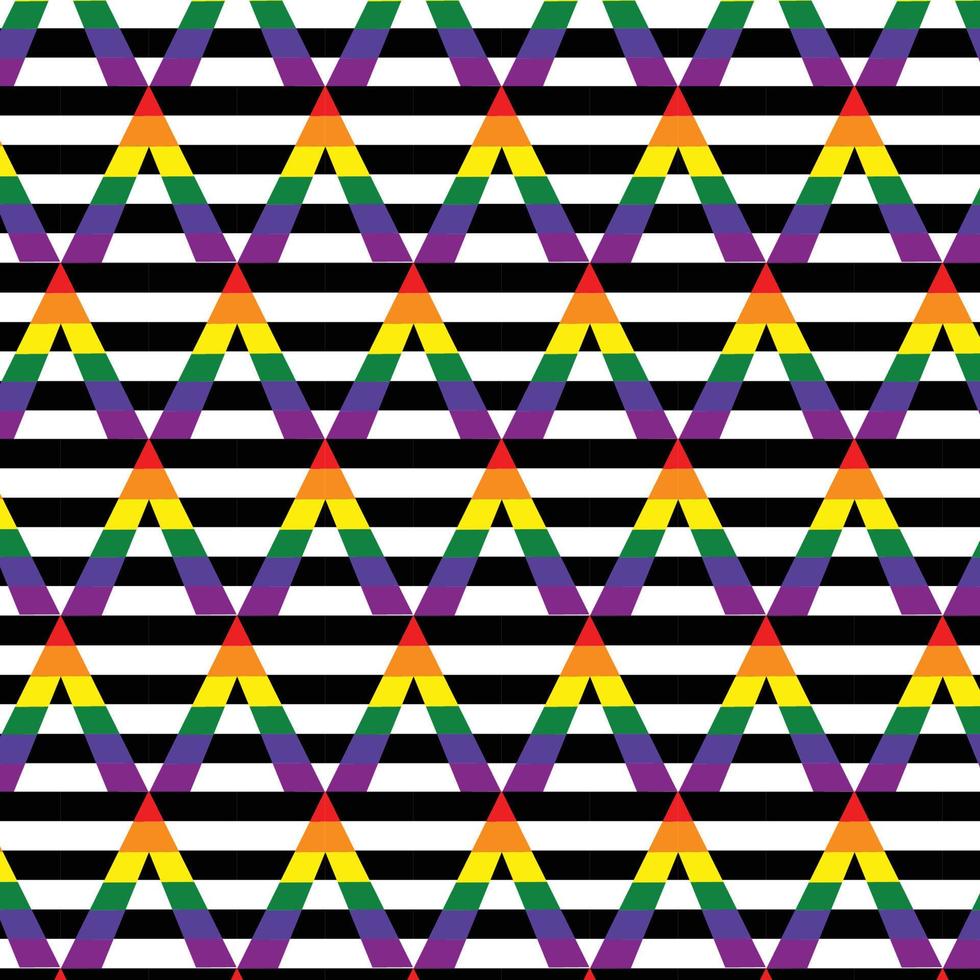 arco iris sin costura orgullo patrón, en horizontal negro y blanco rayas, resumen vistoso vector fondo, lgbt tela impresión