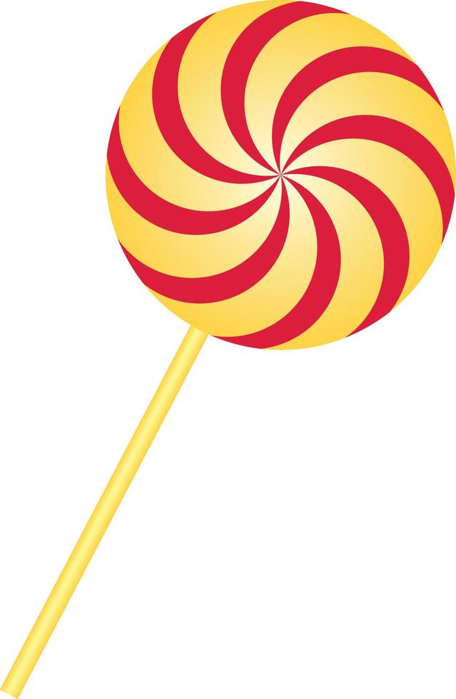 Red and orange stripes lollipop vector design. Hard candy simple icon.