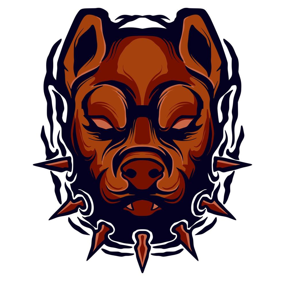 Pitbull dog illustration mascot vector