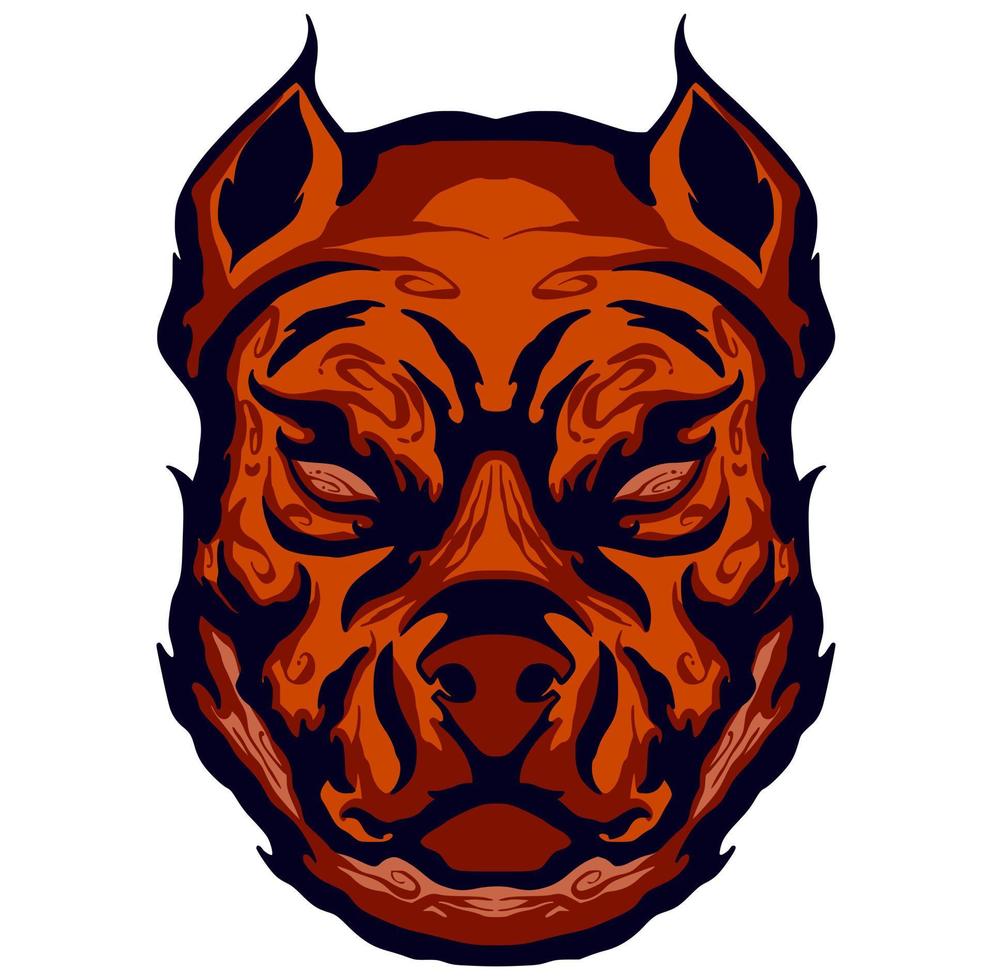 Pitbull dog illustration mascot vector