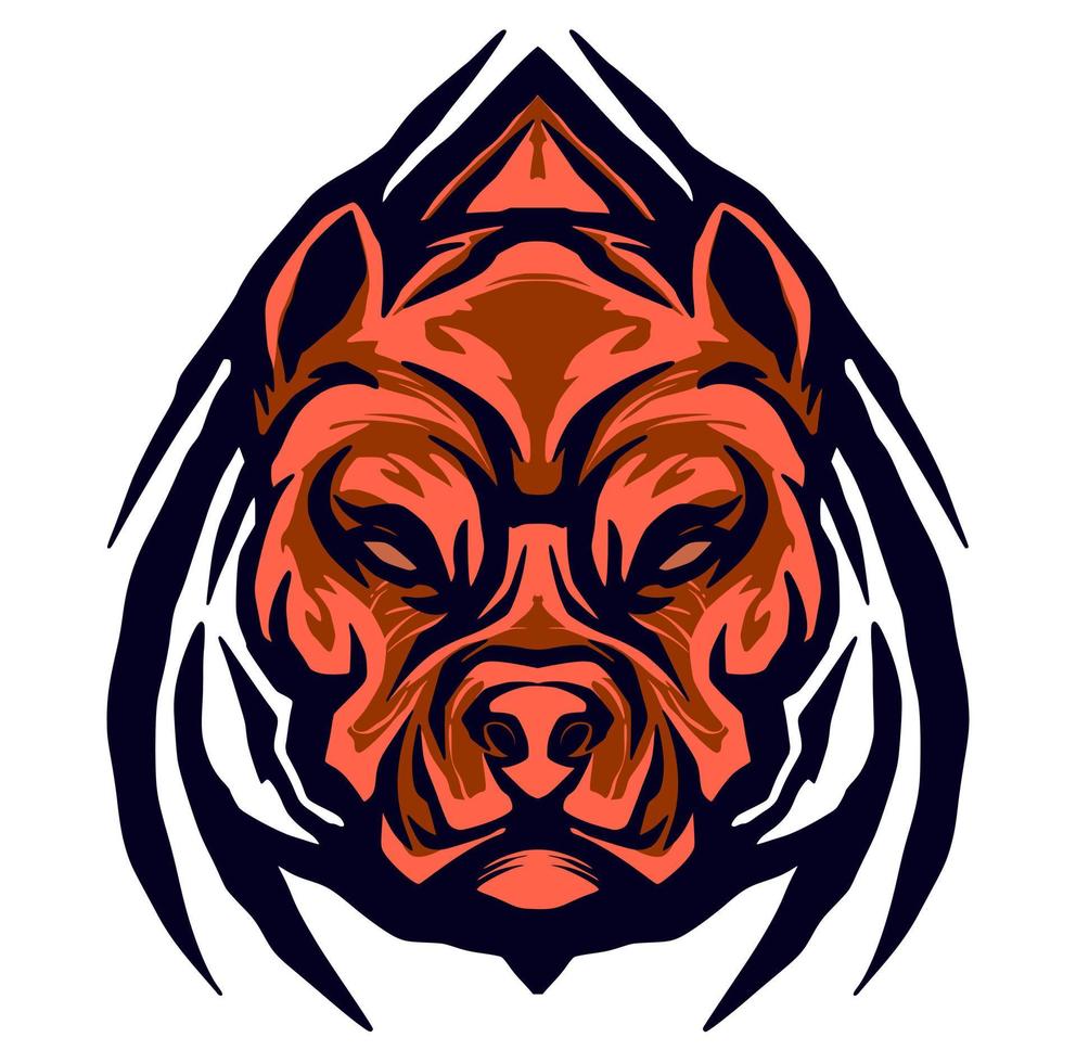 Pitbull dog illustration mascot vector