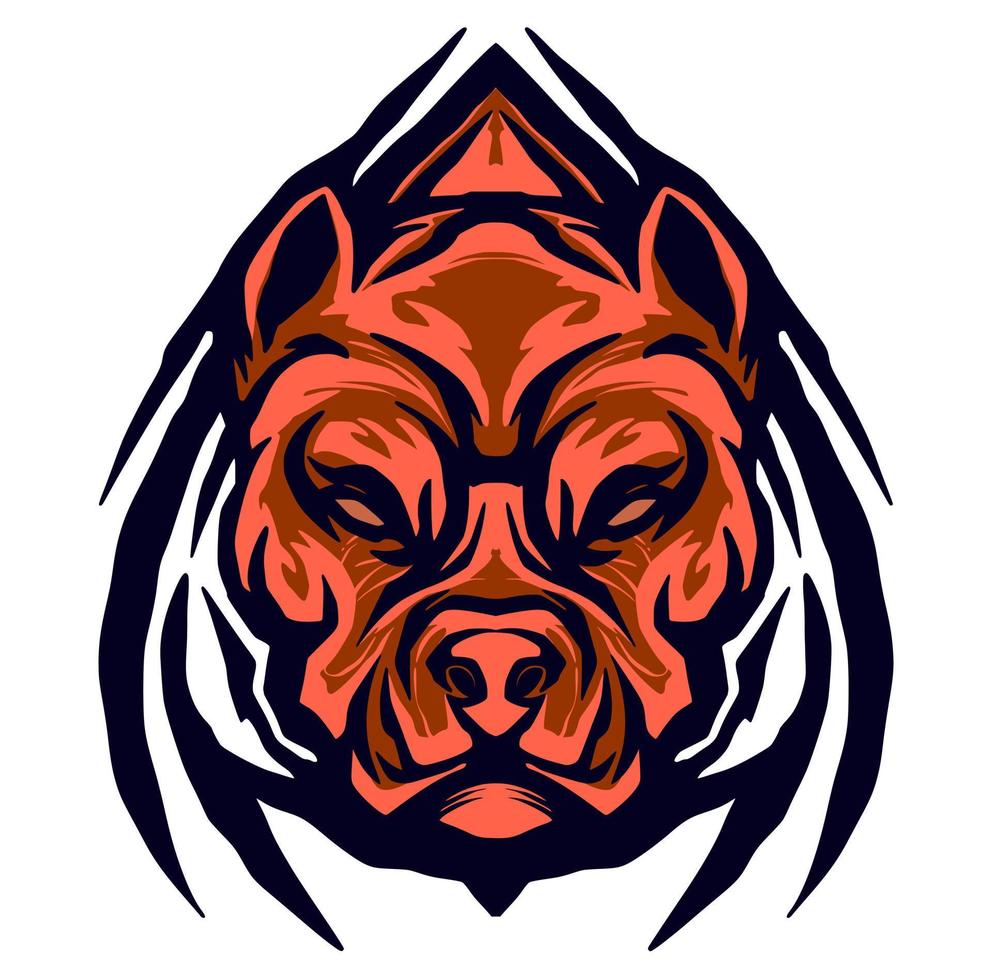 Pitbull dog illustration mascot vector