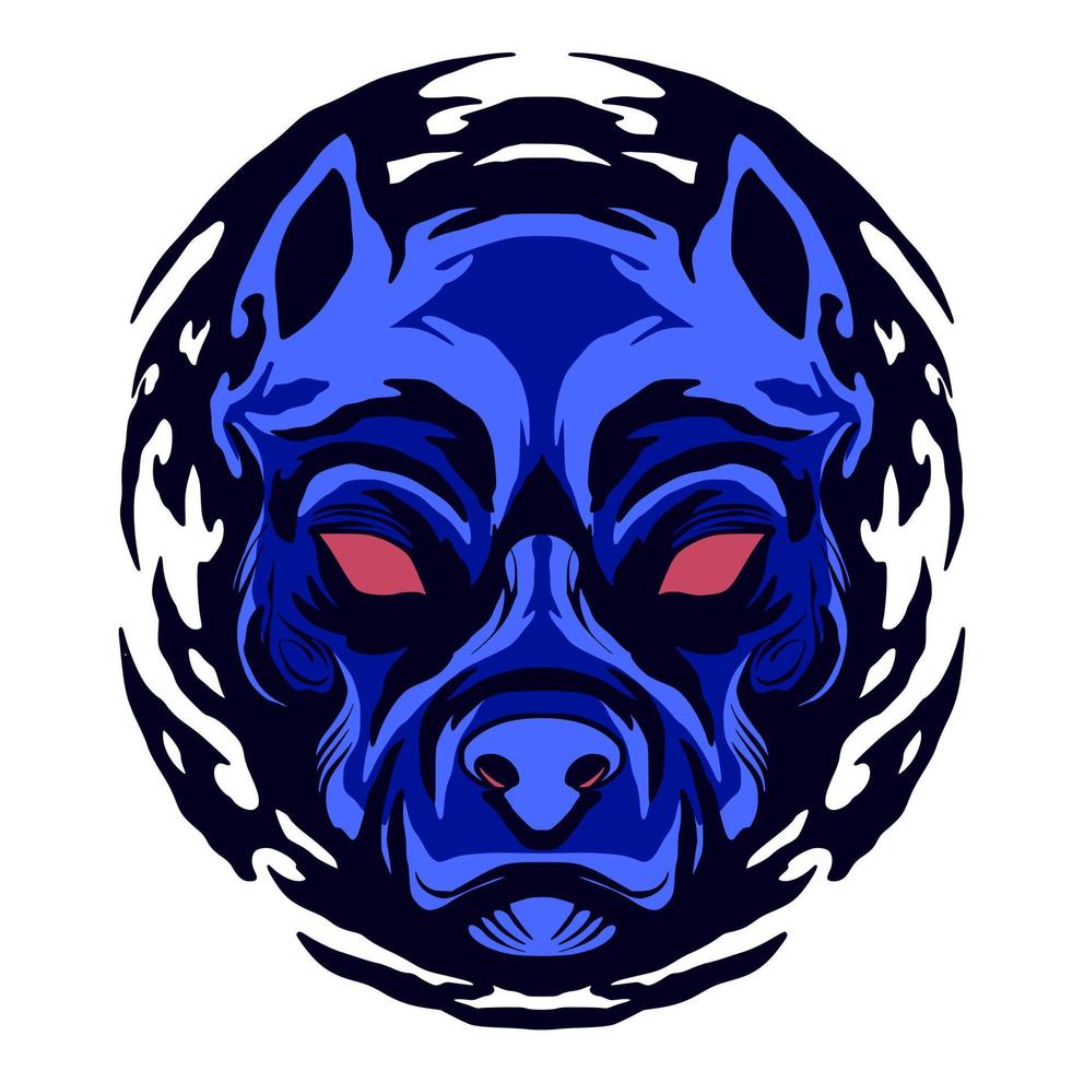 Pitbull dog illustration mascot vector