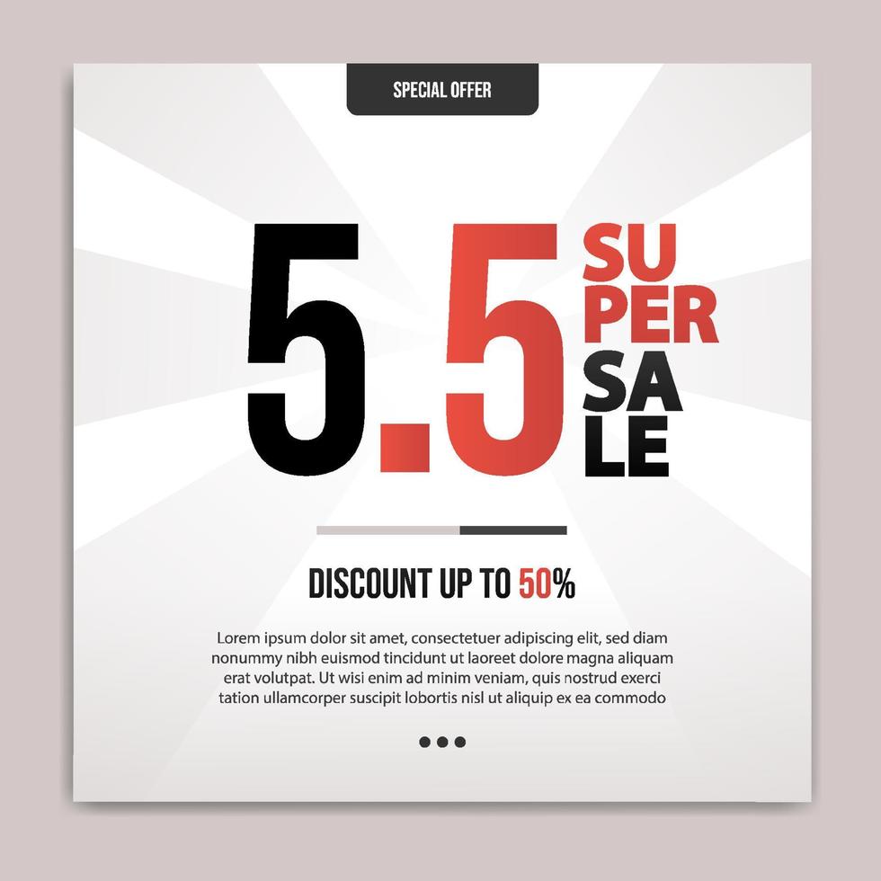 5.5 flash sale discount template banner vector