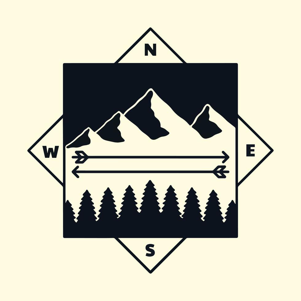 The mountain and arrows explore vector design for t-shirt, sticker, and other use
