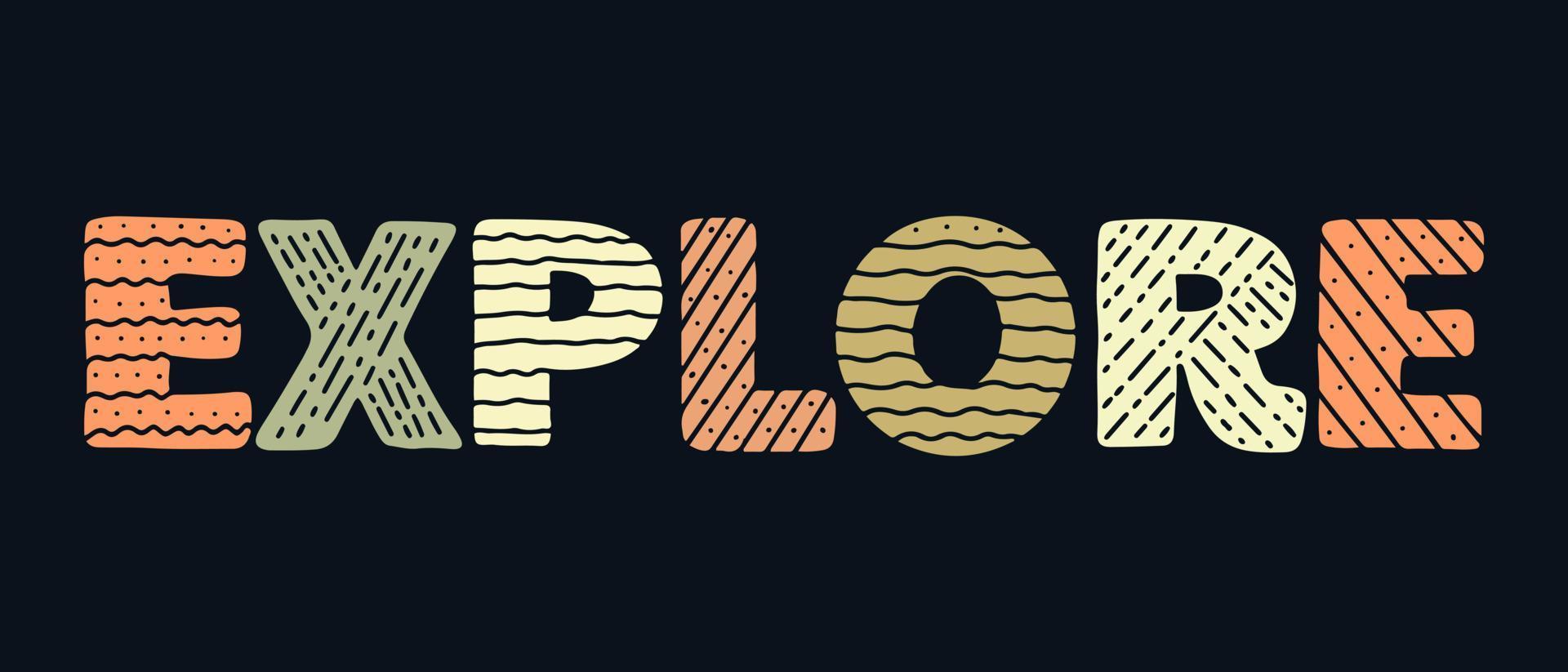 Simply explore letter for outdoor t shirt vector design