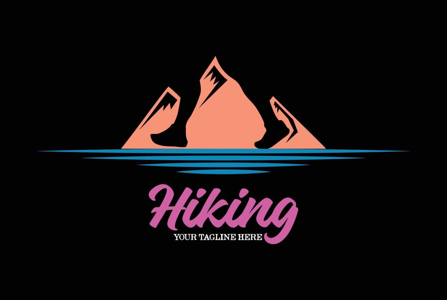 Clever Negative Space Mountain with Foot Walk for Outdoor Sport Adventure Hiking Climbing Logo vector