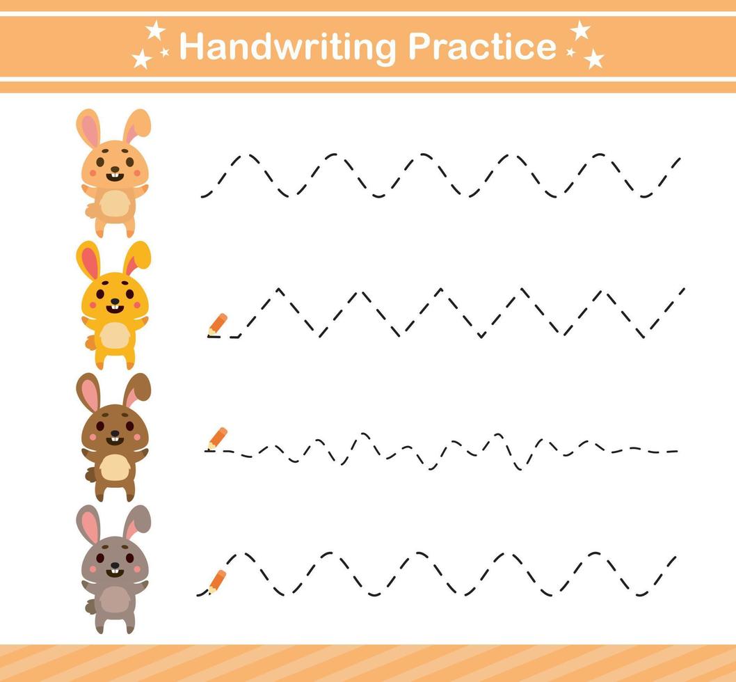 handwriting practice game .suitable for preschool.Educational page for kids  20919839 Vector Art at Vecteezy