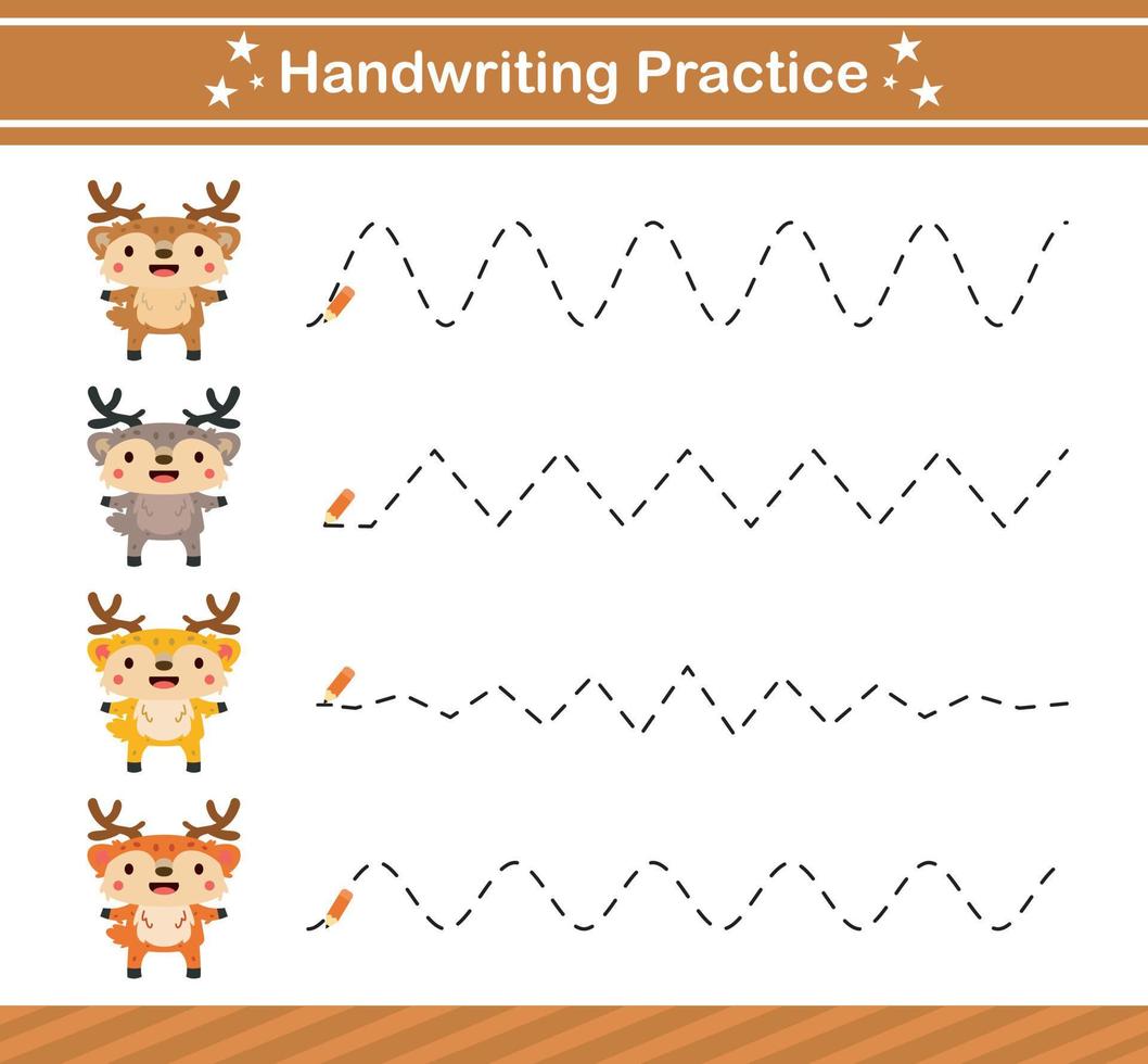 handwriting practice game.Education game for kindergarten and preschool .Educational game for kids vector