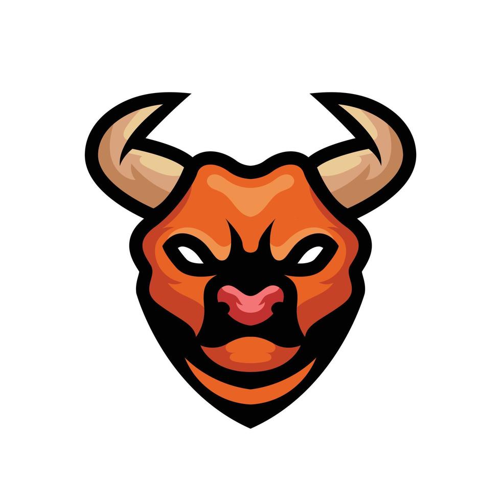 Bull Logo Mascot Isolated On White Background vector