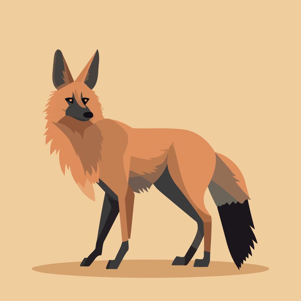 brazilian animal maned wolf vector