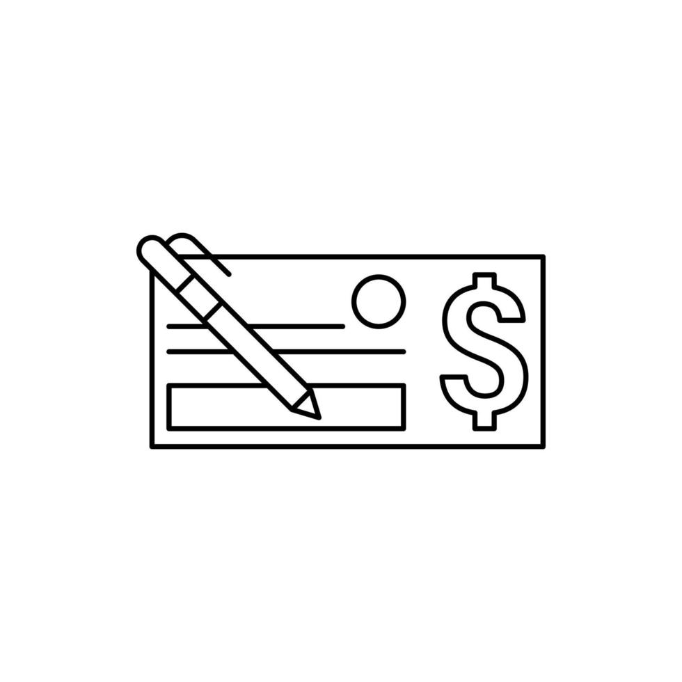 Check, pen, dollar vector icon illustration