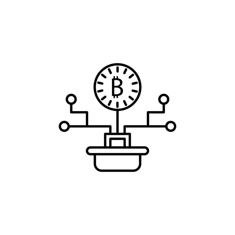 bitcoin, block chain vector icon illustration