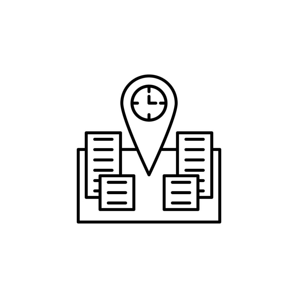 Time management, gps, location, navigation, place, time vector icon illustration