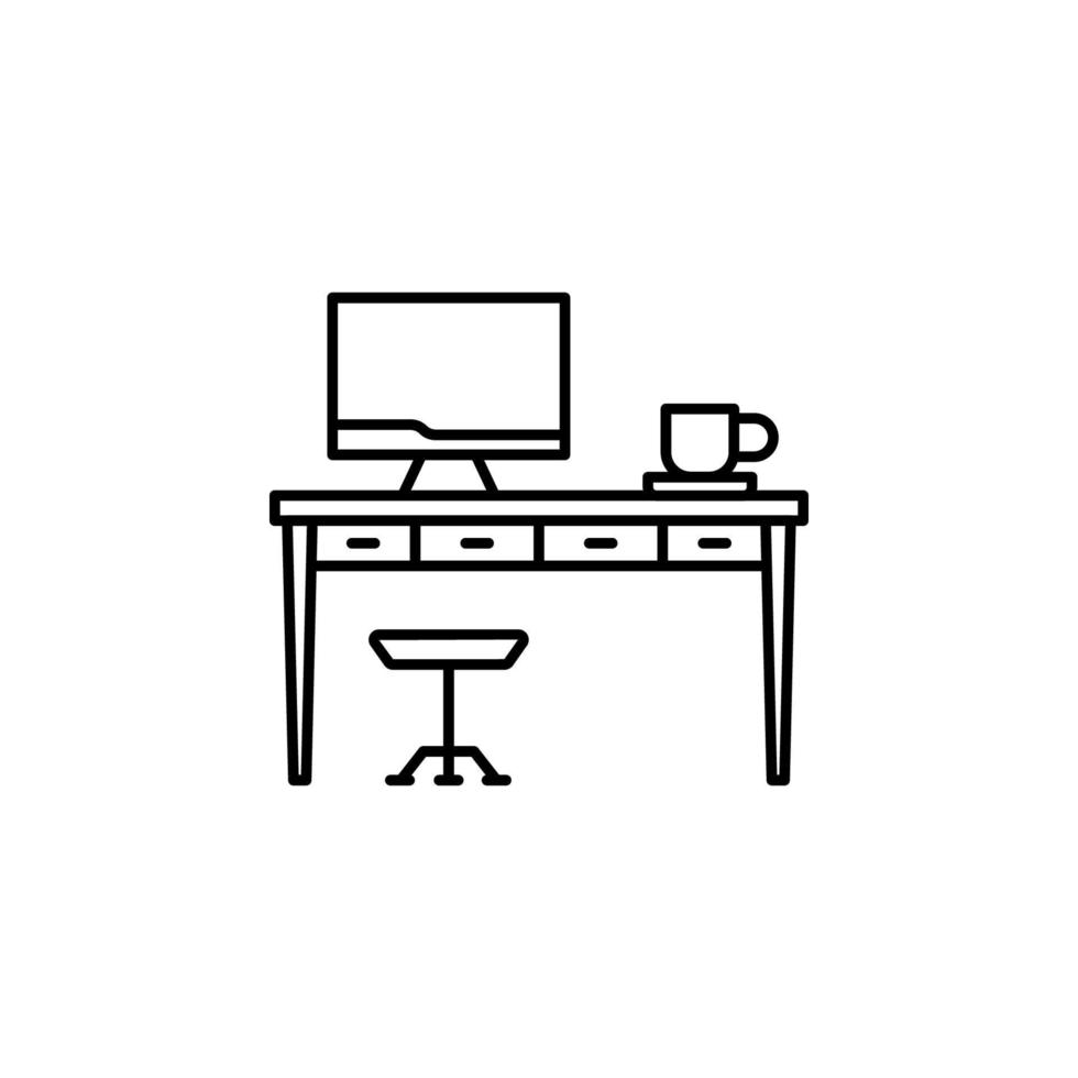Workplace, work table vector icon illustration 23023049 Vector Art at Vecteezy