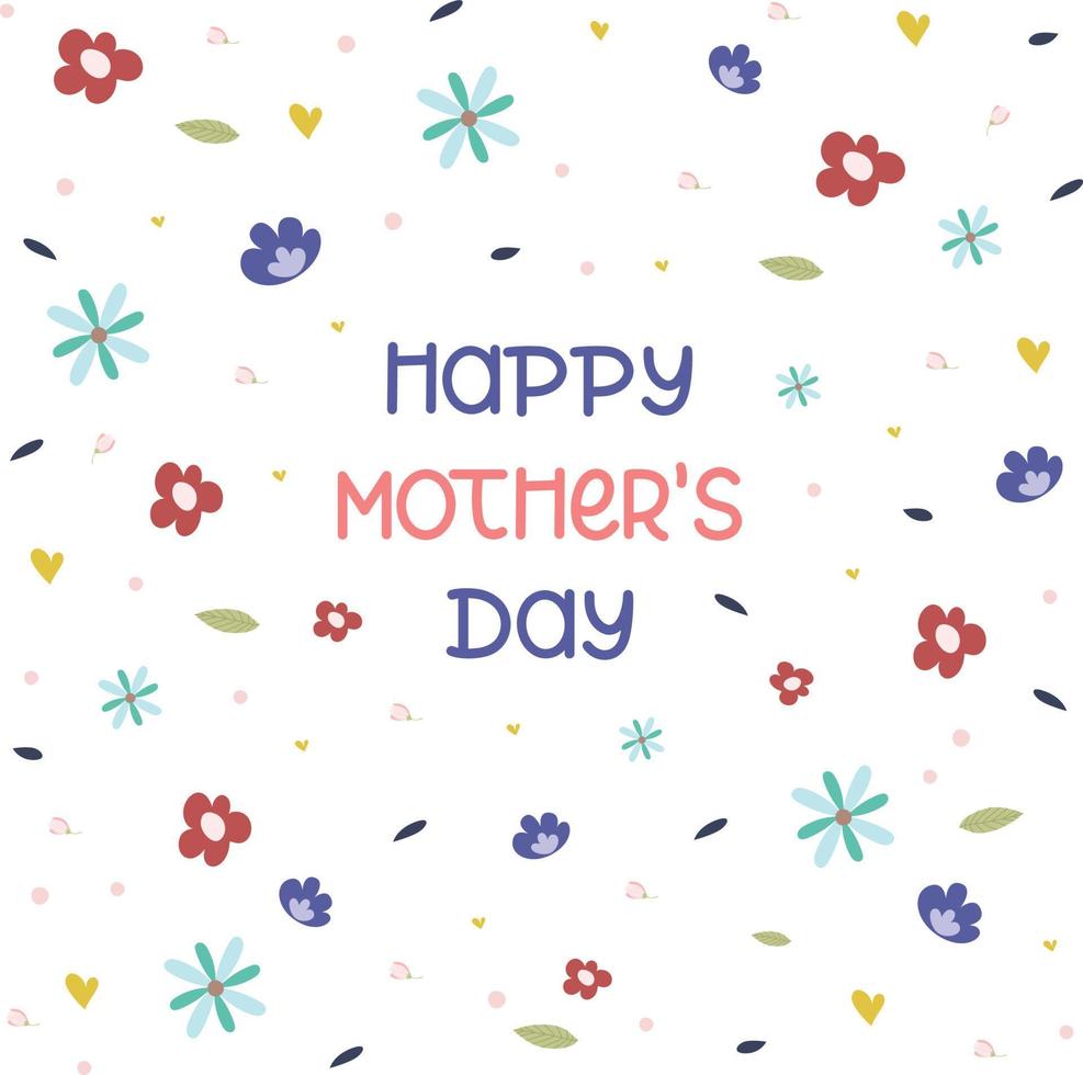 cute flower floral happy mothers day vector