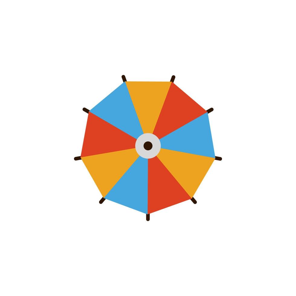 color umbrella flat vector icon illustration