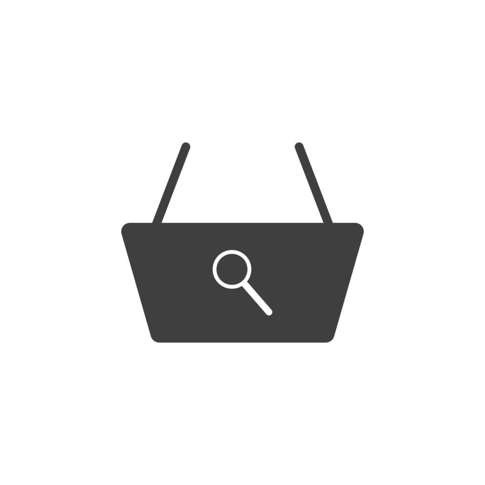 basket magnified vector icon illustration
