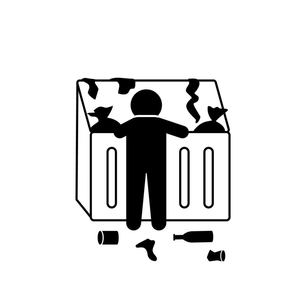 garbage poor man vector icon illustration