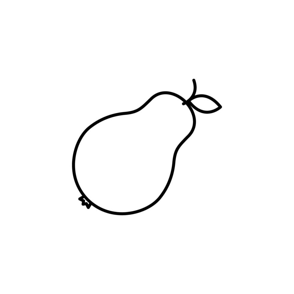 pear outline vector icon illustration