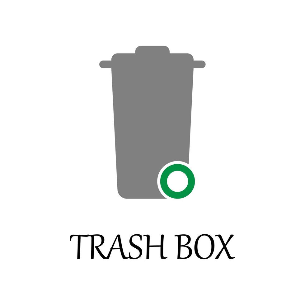colored trash box vector icon illustration