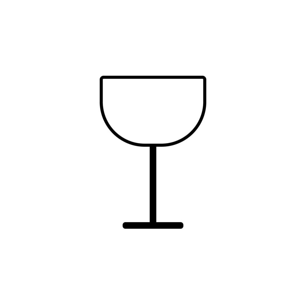 Copa de vino sencillo línea vector icono ilustración