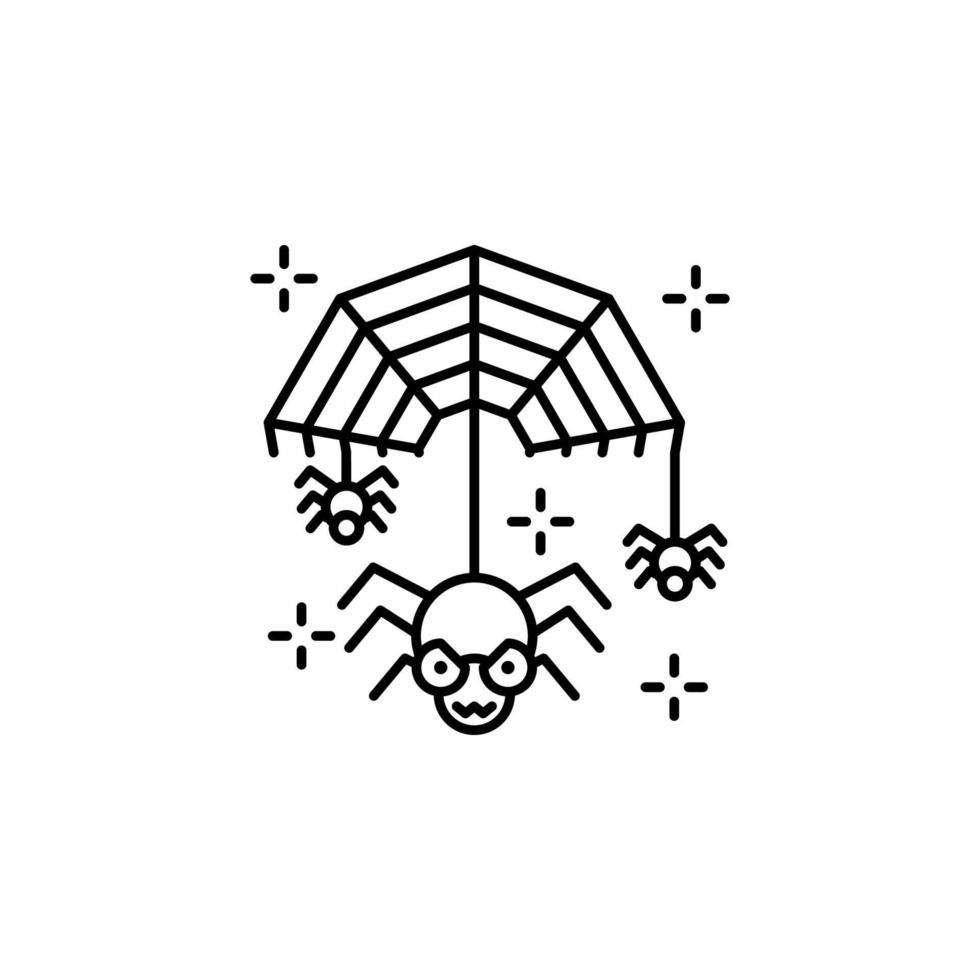 Víspera de Todos los Santos arácnido telaraña araña web vector icono ilustración