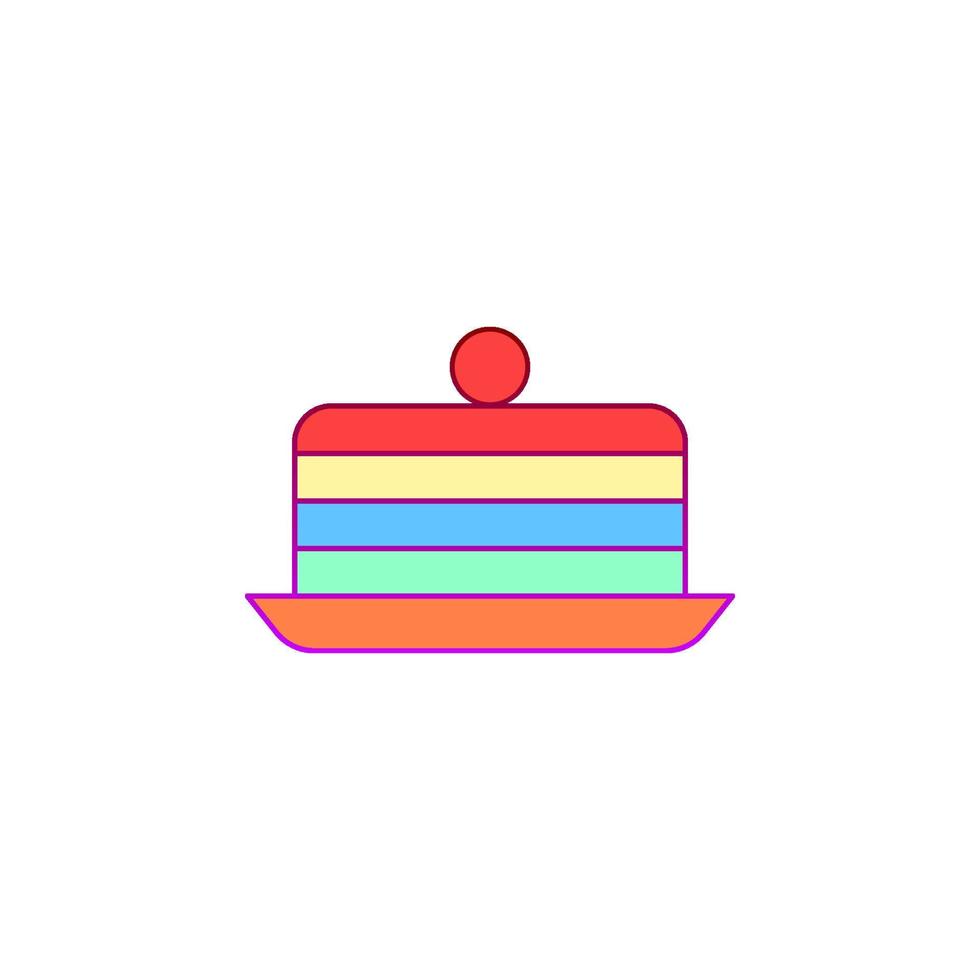 Cake, pride day vector icon illustration