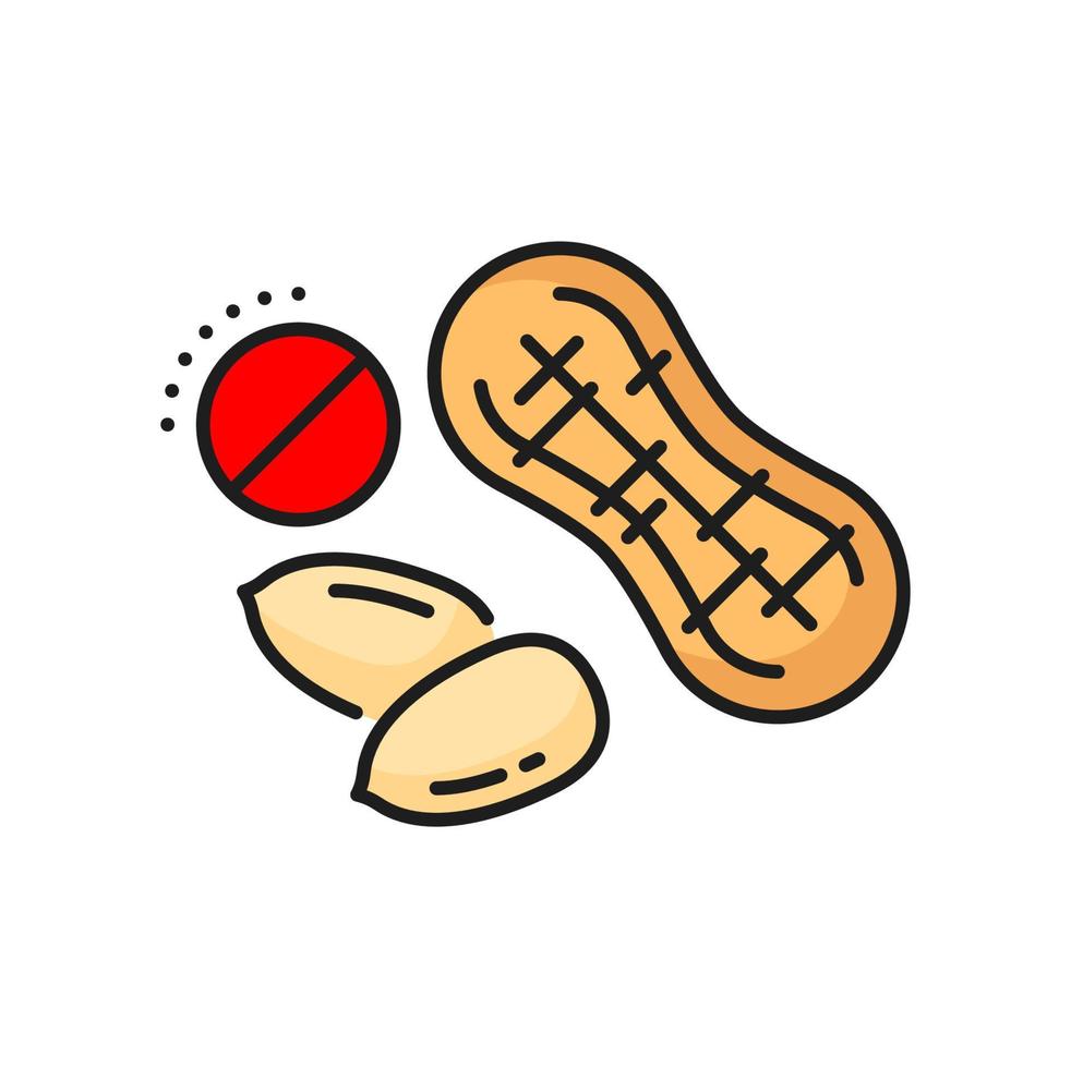Peanut food product allergy color line icon vector