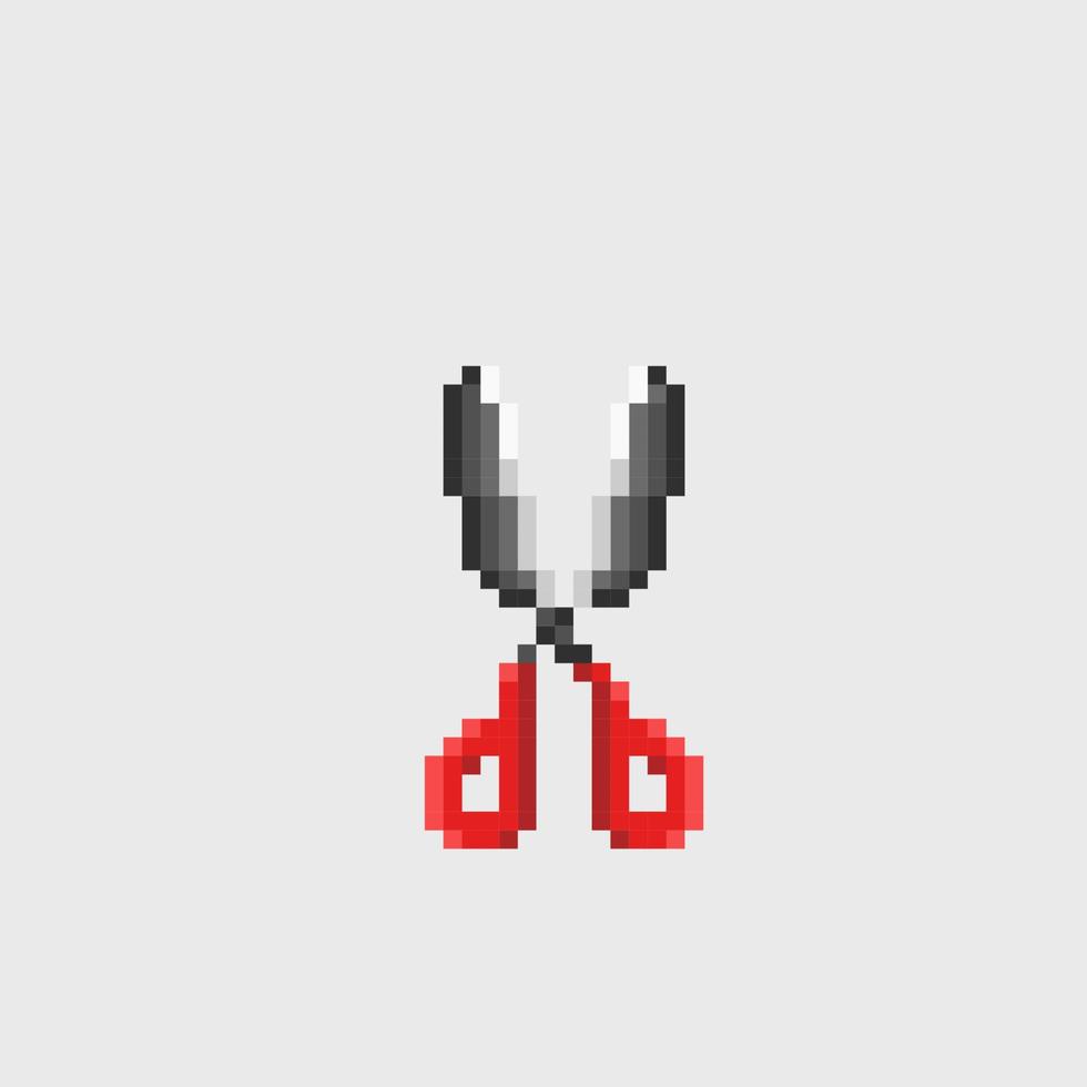 scissor in pixel art style vector