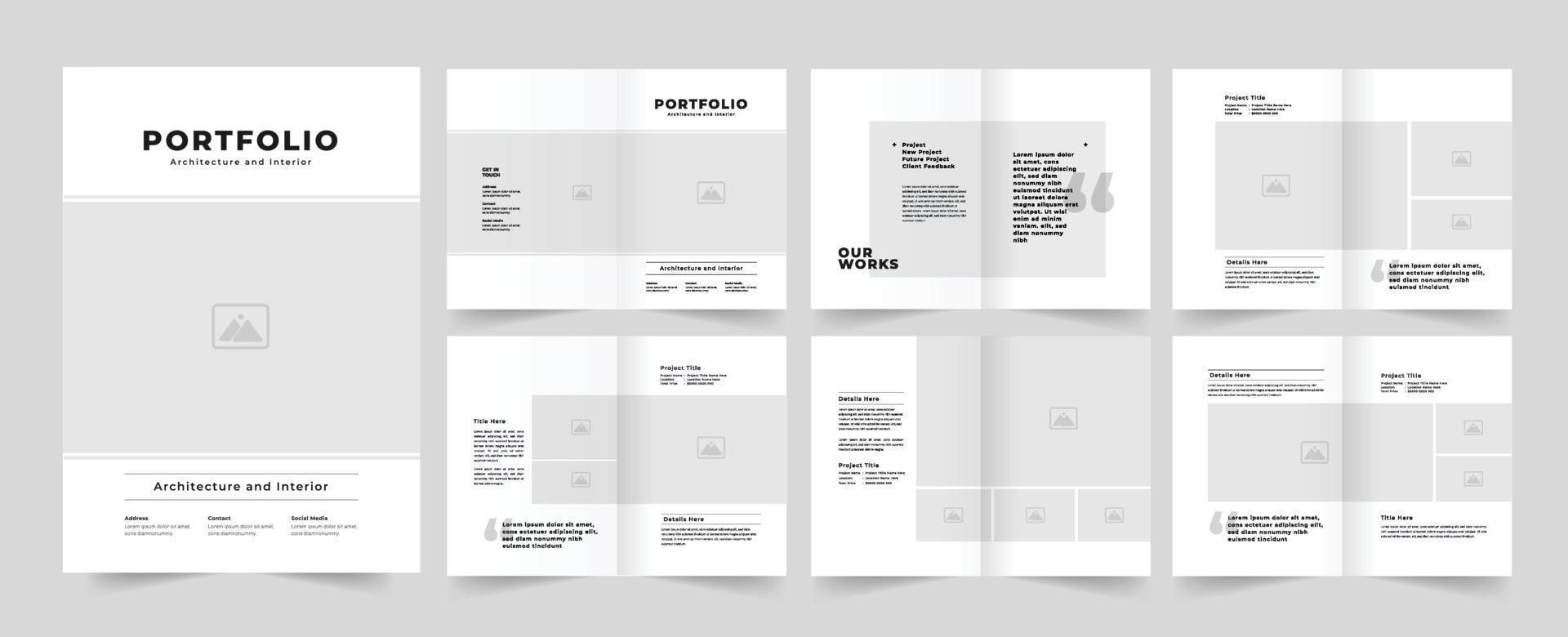 Portfolio design or architecture portfolio layout design vector