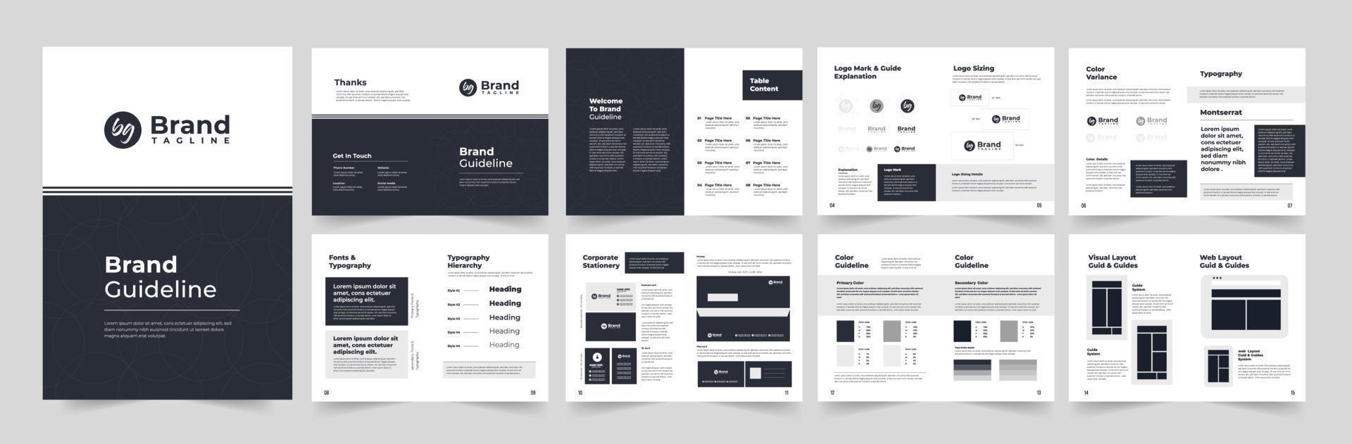 Brand guideline or landscape brand guidelines or brand manual guideline vector