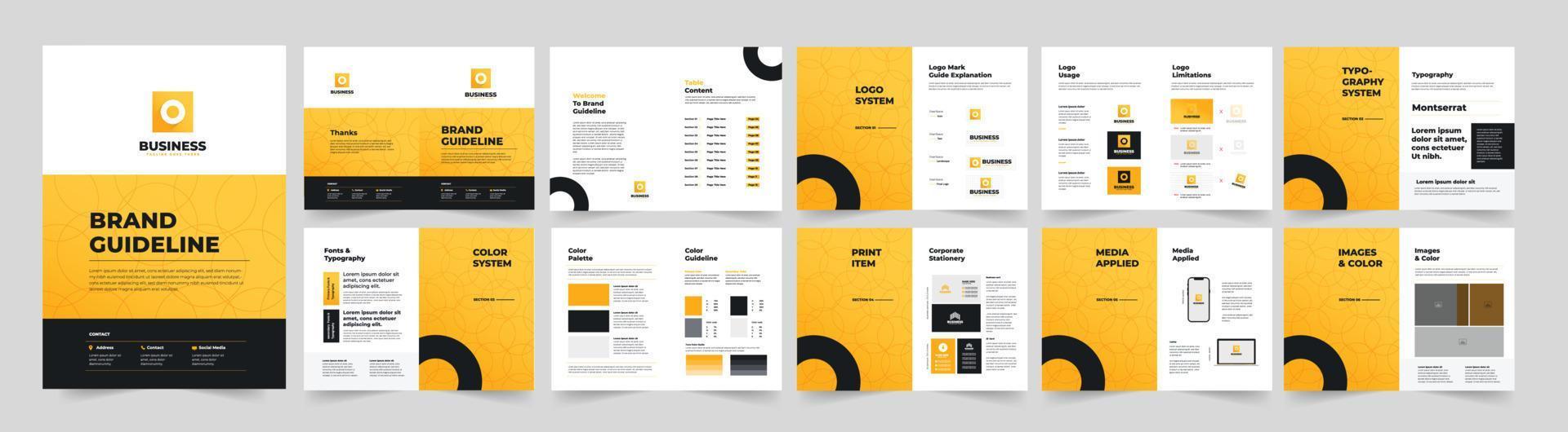 Brand guideline layout template design vector